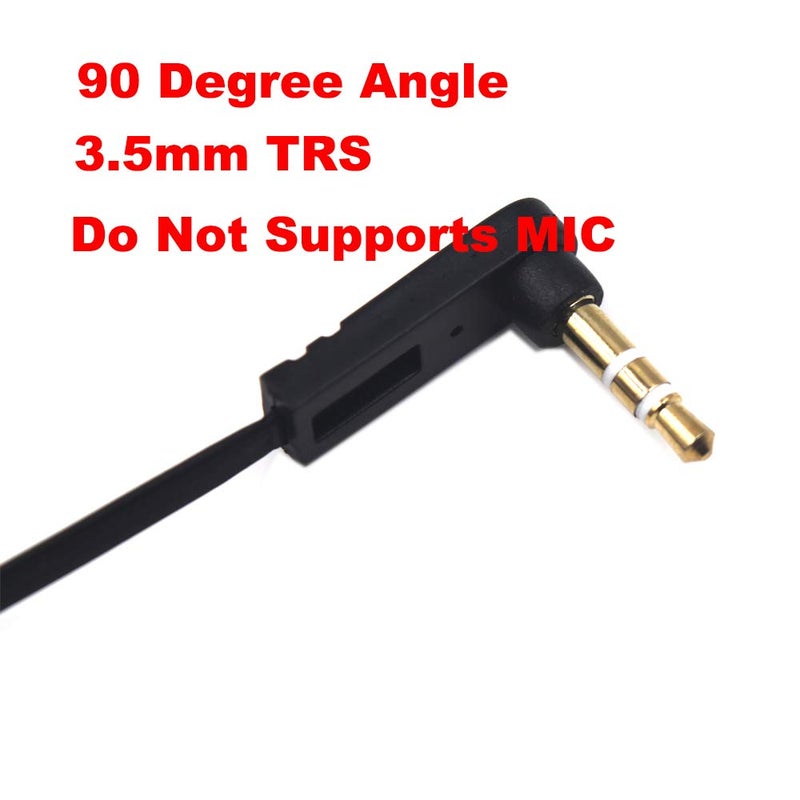 Kework 15cm 1/8" 3.5mm TRS Jack Audio Flat Cable, 2 Pack, Straight Male to 90 Degree Angle Male 3.5mm 3 Pole Stereo Plug Headphone Headset AUX Cord - Image 2